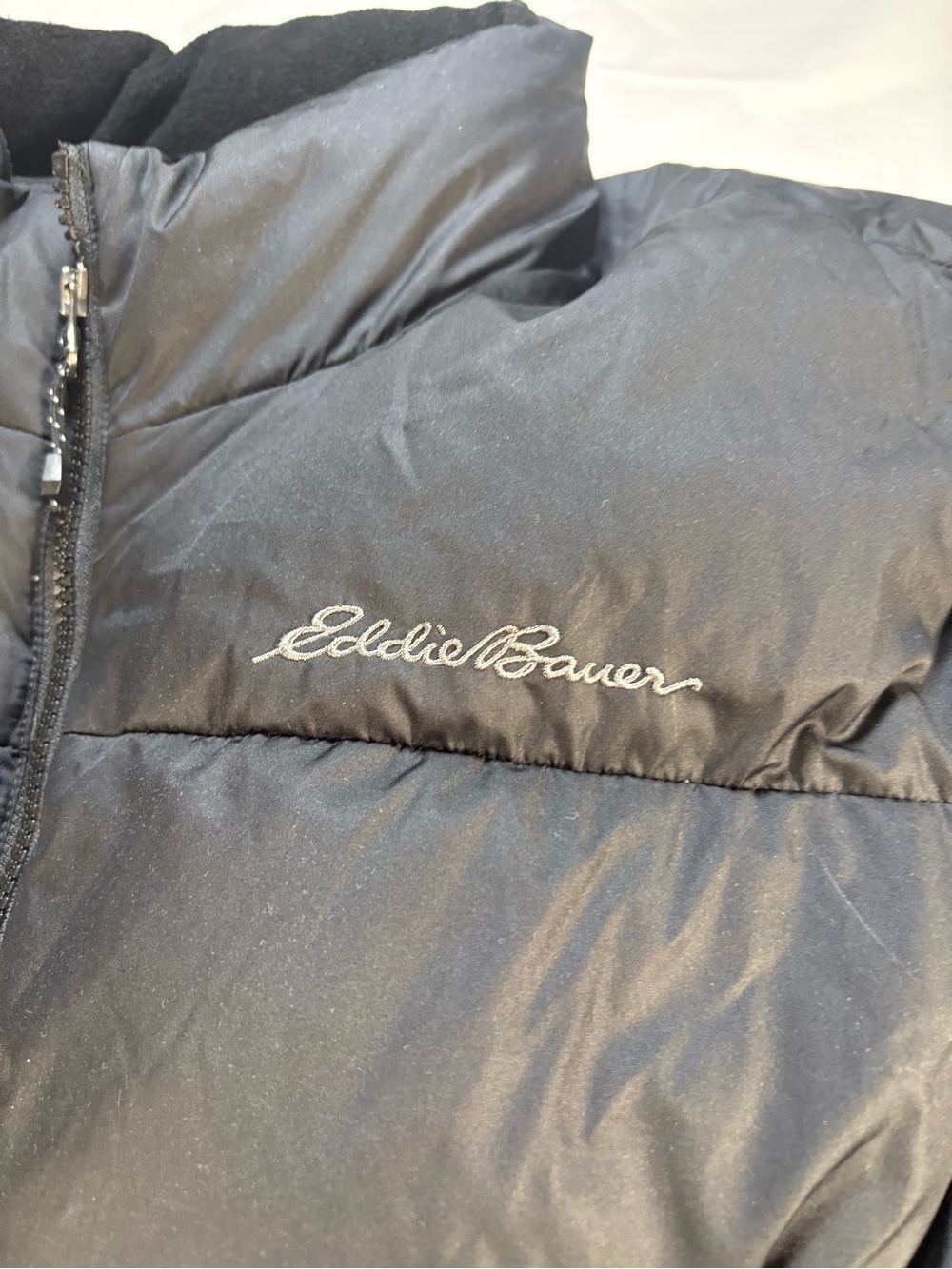 Eddie Bauer Mens EB650 Down Puffer Jacket Black Full Zip Winter Coat - Picture 6 of 7